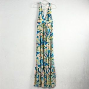 COREY LYNN CALTER | 💐 Anthropologie Boho Floral Sleeveless Silk Maxi Dress